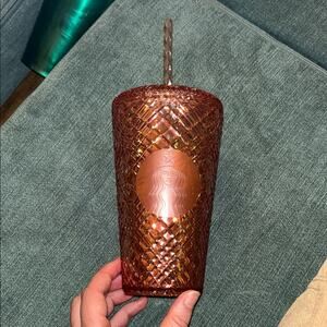 New Starbucks Rose Gold Jeweled Tumbler